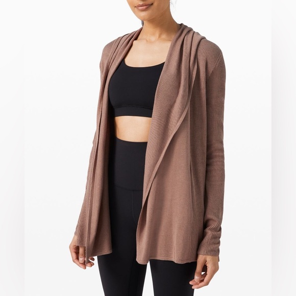 lululemon athletica Sweaters - Lululemon size S/M Pink Brown sundown wrap Open Front Cardigan